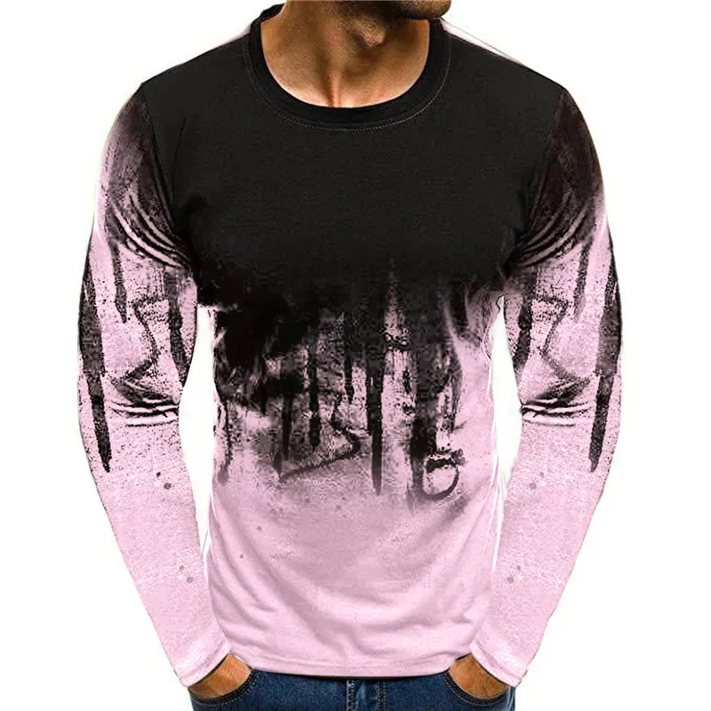 3D Printing Custom - Kaos Pria Motif Kamuflase Musim Gugur