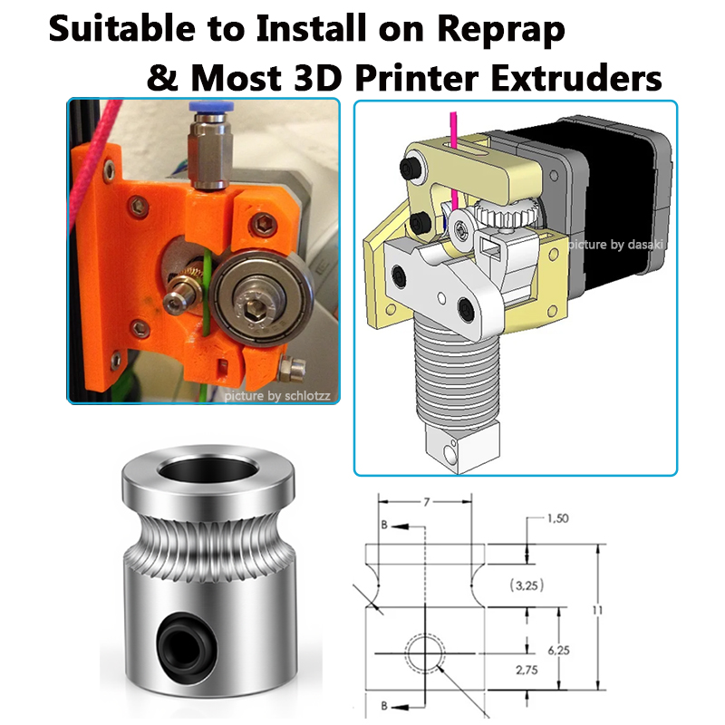 1 Buah MK8 Drive Gear untuk 1. - 3D Printing Industry ulasan dan harga