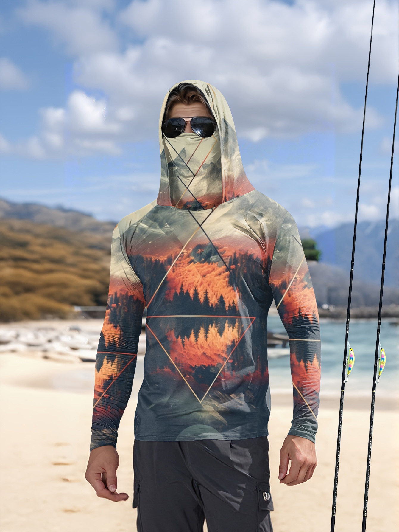 Hoodie Pancing Pria untuk Akti - 3D Printing Mask ulasan dan harga